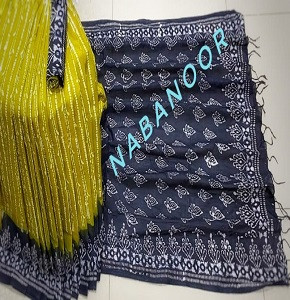 Vegetable Dye Batik Saree with Blouse Piece